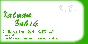 kalman bobik business card